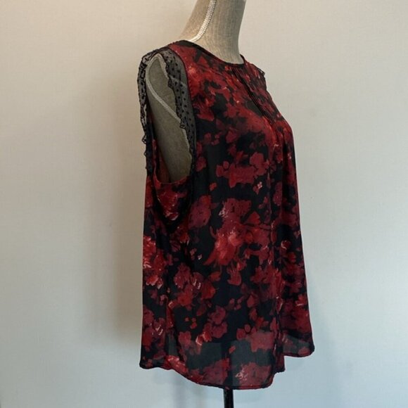 Red Floral Sleeveless Top Size xlarge - Picture 7 of 12